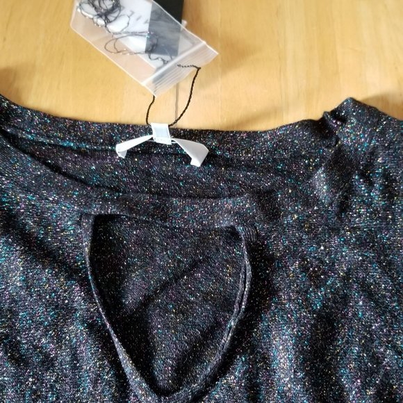 MILLY Italian Shimmer Metallic Cutout Sweater - Picture 11 of 16